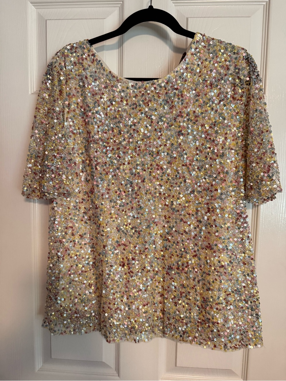 Anthropologie / Varun Bahl Short-Sleeve in Multicolor Sequin